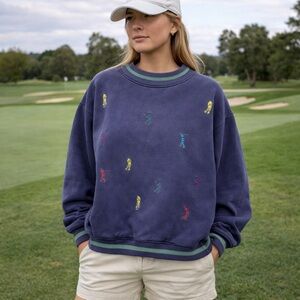 Vintage Golf Sweatshirt Gulf Coast Outfitters Embroidered Crewneck Sweater Large